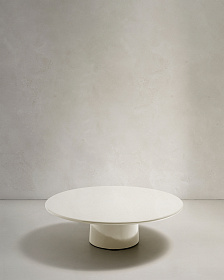 Журнальный столик Albanella из цемента с глянцевой белой отделкой Ø110 см
