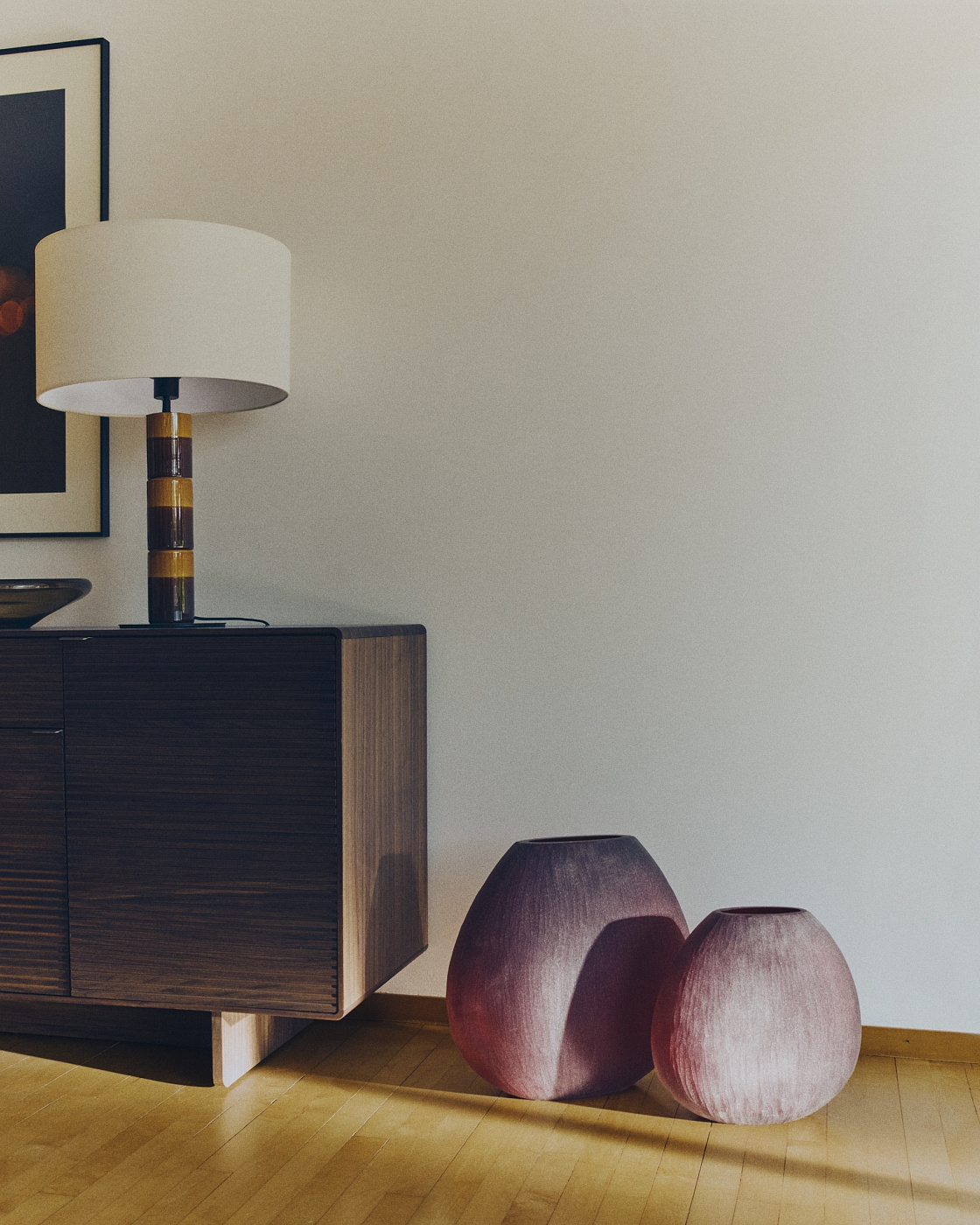 Ваза из бордового стекла Rovena 43,5 см