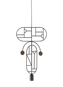Подвесной светильник Wooden Dots WDS09 графит-орех