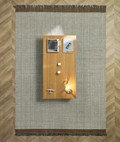 Ковер Brina из бежевой шерсти с узором елочка 300 x 200 см