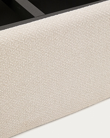 Основание кровати Nelzi из шенилла цвета экрю для матраса 90 x 200 см