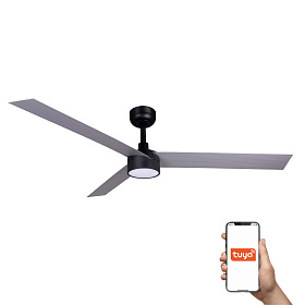 Потолочный вентилятор CRUISER XL Ш1600MM черный/алюминиевый 3 P 18W LED DIM TUYA