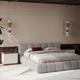 Прикроватная тумбочка ALTEA шпон ореха F, матовый лак RAL9002