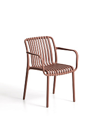 Уличный стул Isabellini из пластика терракотового цвета