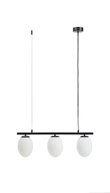 Подвесной светильник Brisia из черного металла с 3 стеклянными шарами Ø15