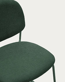 Стул Meli из зеленой синели с металлическими ножками