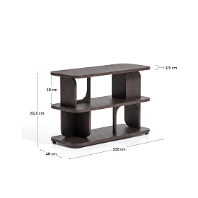 Стеллаж Aduma из дубового шпона с отделкой под эбеновое дерево, 100 x 65 см