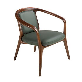 Кресло 5181 из темно-зеленой экокожи