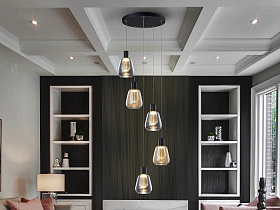 Люстра Carisa 5L черный/золотой D40