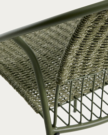 Уличный стул Atrani из оцинкованной стали и зеленой веревки