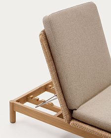 Шезлонг Galea из тикового дерева и синтетического ротанга