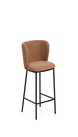 Полубарный стул Ciselia из терракотового шенилла с ножками из черной стали