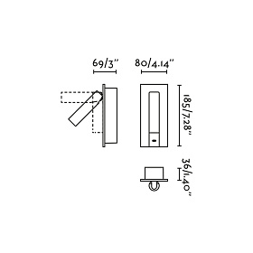 GABO Бра с ридером USB черное LED 4W 2700K