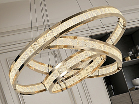 Lorian Люстра с 3 кольцами блестящее золото