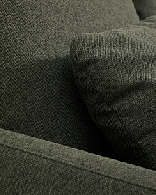 Трехместный диван-кровать Laira из темно-зеленого шенилла 218 см