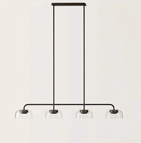Подвесной светильник Ipon 4L черный металл, прозрачные плафоны