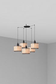 Подвесной светильник Mambo черный/ротанг ø21 5L