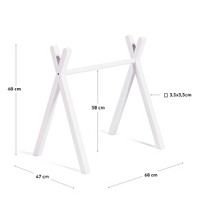 Maralis Детская напольная вешалка-вигвам из массива бука с белой отделкой