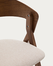 Стул Godia из дерева в цвете венге и бежевого шенилла