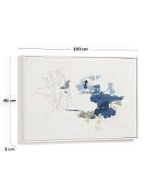 Erale Абстрактная картина ручной работы в серо-синих тонах, размер 60 x 90 см