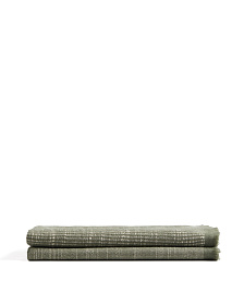 Плед Sareli из зеленой смесовой шерсти 130 x 170 см