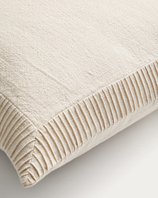 Чехол для подушки Luadia из хлопка цвета экрю с плиссировкой, 50 x 50 см