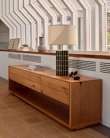 Rue Настольная лампа из зеленой керамики