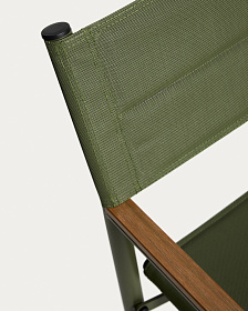 Складной уличный стул Tisno из зеленого алюминия и зеленого текстиля