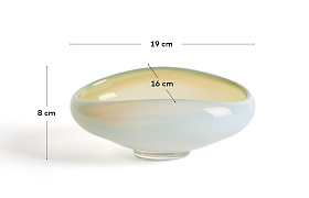 Ваза Nodila из белого стекла, 19 x 14 см