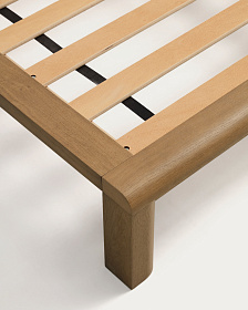 Кровать Arelida из дуба со светло-коричневой отделкой, для матраса 160 x 200 см