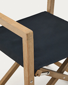 Складное уличное кресло Vilara из акации и текстиля черного цвета