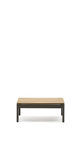 Журнальный столик Sorells из зеленого алюминия и тикового дерева 52,4 x 91 см