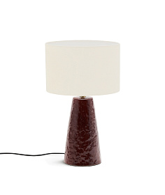 Настольная лампа Drava из бордовой керамики с хлопковым абажуром