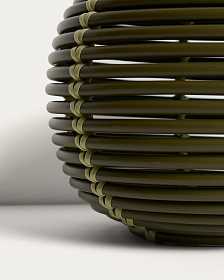 Настольная лампа Garoina на солнечных батареях из зеленого искусственного ротанга, 25 см