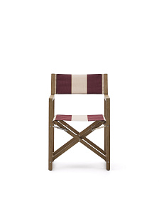 Складной стул для улицы Vilara в бордово-бежевую полоску