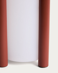 Портативная настольная лампа Leros из полиэтилена и стали терракотового цвета