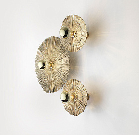 Бра Laos натуральная соломка 30 см + цоколь 5 см хромированный металл