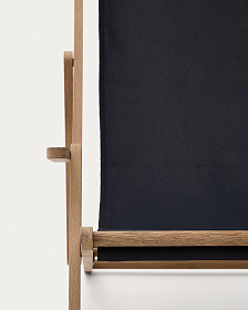 Складное кресло Vilara для улицы из акации и текстиля черного цвета