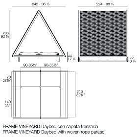 Уличная кровать Vineyard веревочная крыша