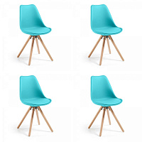 4 стула Lars (комплект) голубой пластик