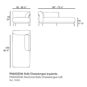 Уличный модульный диван Pasadena шезлонг левый