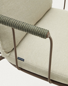 Salguer Барный стул из веревки и стали окрашенный в коричневый цвет