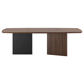 Обеденный стол MIRAMAR шпон ореха F,черный матовый лак 200x109