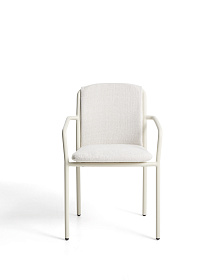 Уличный стул Linosa из бежевого алюминия с бежевой подушкой