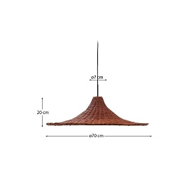 Bladia Абажур для подвесного светильника из ротанга с терракотовой отделкой Ø70 см