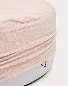 Kaeli Пуф для ног со съемным чехлом из розового букле Ø 120