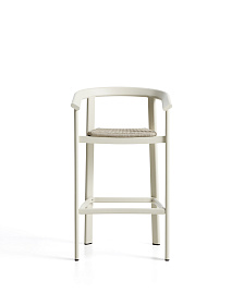 Уличный барный стул Erice из алюминия и веревки цвета экрю, 75 см