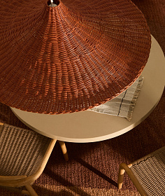 Bladia Абажур из ротанга с терракотовой отделкой Ø90 см