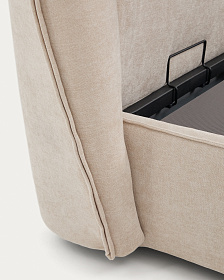 Кровать Arvian бежевого цвета из шенилла с ящиком для хранения 160 х 200 см