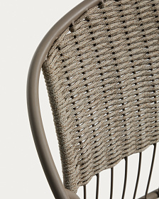 Стул уличный Atrani из стали и веревки цвета таупе